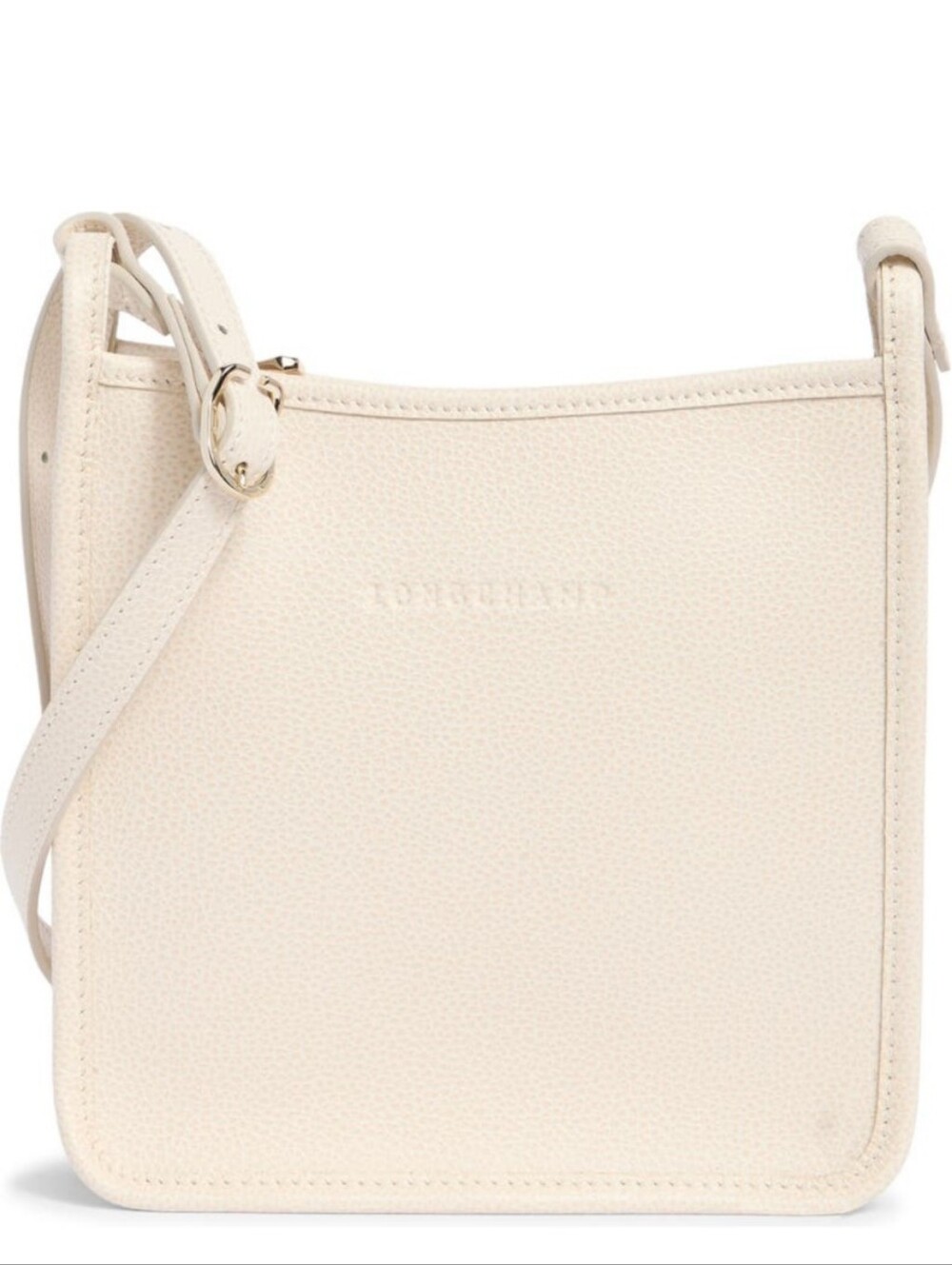 Longchamp Small Le Foulonne Leather Crossbody Bag in Paper